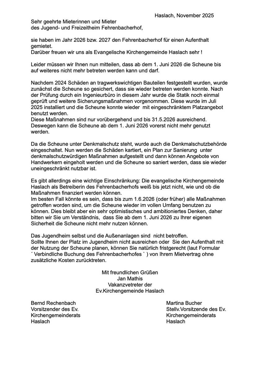 Quelle: Ev.Kirchengemeinde Haslach, Ev.Kirchengemeinde Haslach, Ev.Kirchengemeinde Haslach